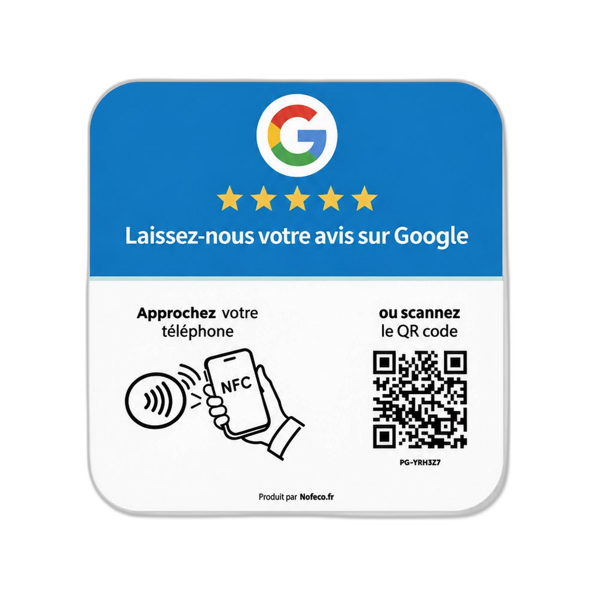 Plaque NFC Google Avis